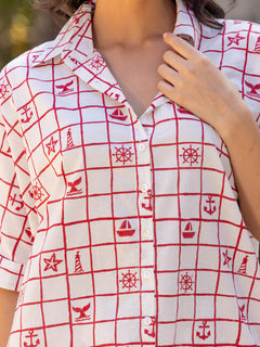 hand-block printed shorts set