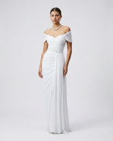 Stretch Mesh Corset Drape Dress
