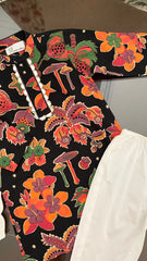 Sunset Fields Boys Black Kurta Set