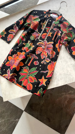 Sunset Fields Boys Black Kurta Set