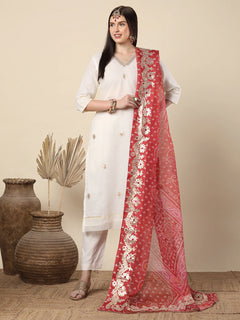 Supernet Off White Gota Patti Suit