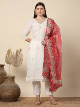 Supernet Off White Gota Patti Suit