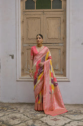 Pre-pleated wedding saree