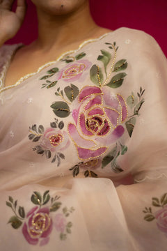 beige silk saree