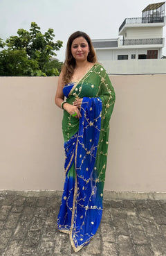 Bandhej Kaccha Gotta Chiffon Saree