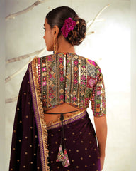 The Wine Wonder Saree With Classic Blouse