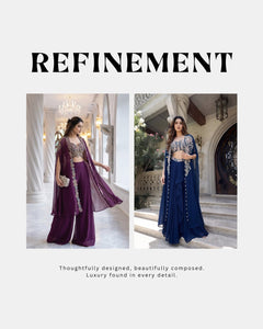 Champagne Beige Embroidered Organza Lehenga Set with Cape Dupatta