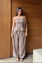 Toasted Sand Stripe Co-Ord Set