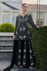 Elegent Black-Handwork Sharara Set