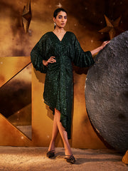 V-Neck Pleated Gamora Dress