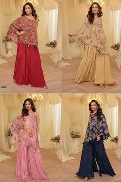 Blush Bloom Embroidered Viscose Crepe Palazzo Set