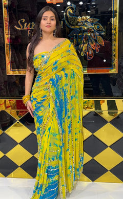 Premium Handwork Pure Chiffon Saree