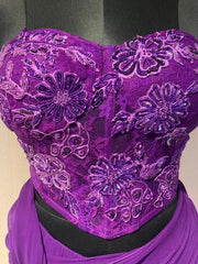 Elegant Purple Corset Blouse with Drape Saree