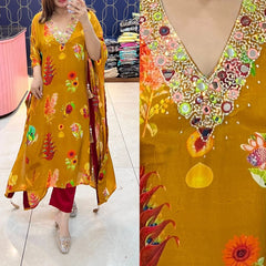 Sunlit Bloom Digital Printed Kaftan