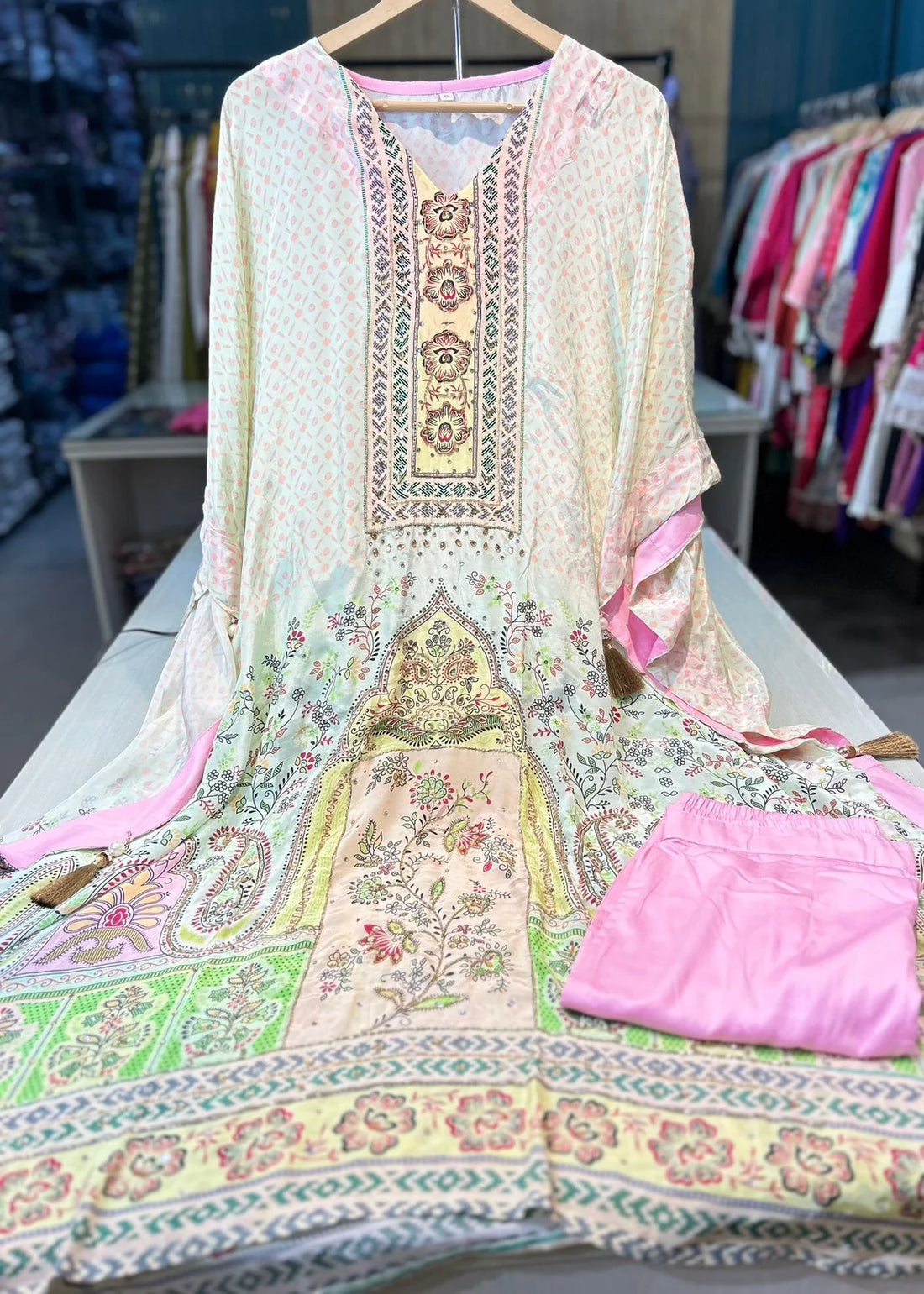 Pure Crepe Digital Printed Kaftan Set