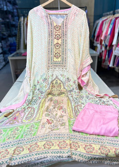 Pure Crepe Digital Printed Kaftan Set