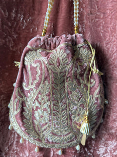 Pink Velvet Heavy Embroidered Kurta