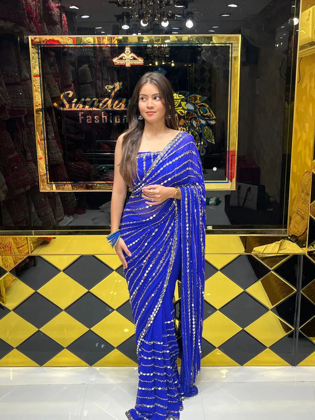 Premium Handwork Pure Chiffon Saree