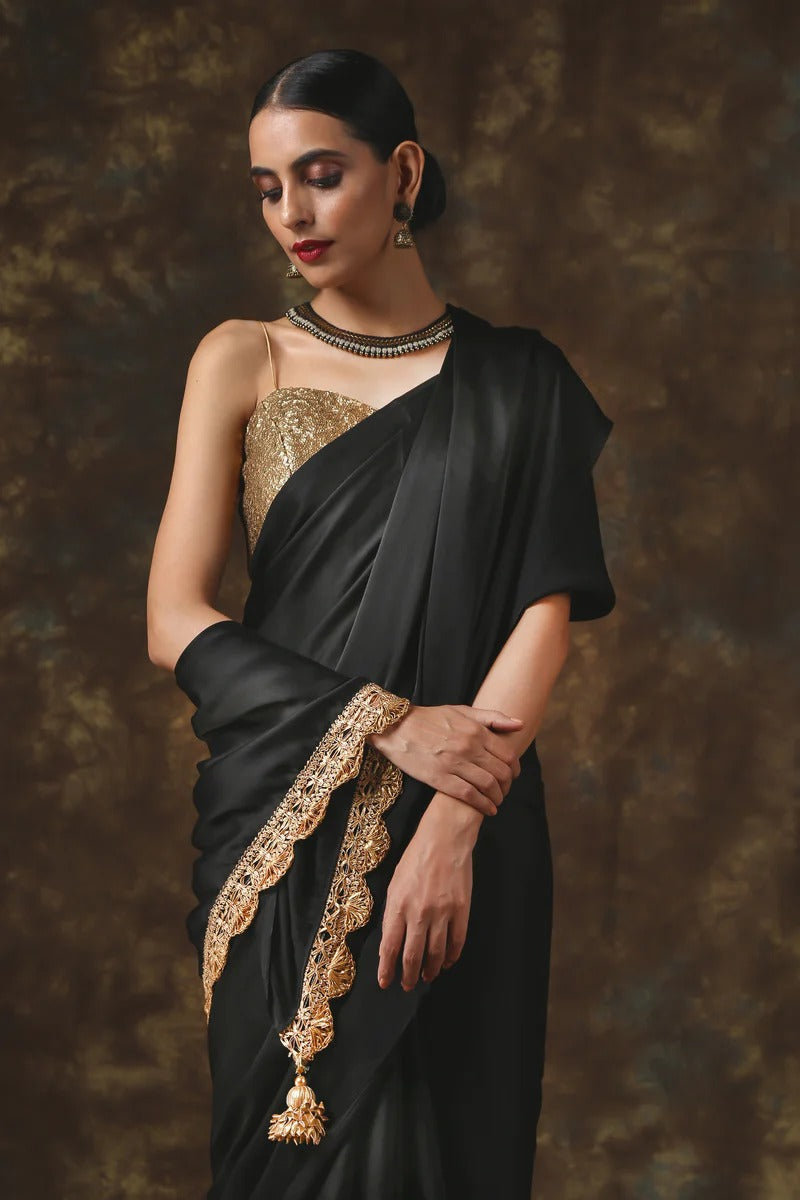 Golden Sequin Spaghetti Strap Blouse Only Party & Saree Wear