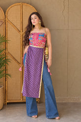Bandhani Patchwork Shrug Suit Set