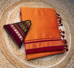 Women's Traditional Khun Saree or Customize into Nauvari Saree Handloom Ethnic Wear
