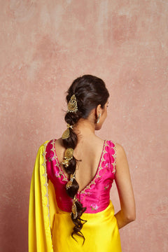 floral print silk saree