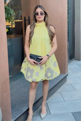 Sunbeam Floral Halter Mini Dress