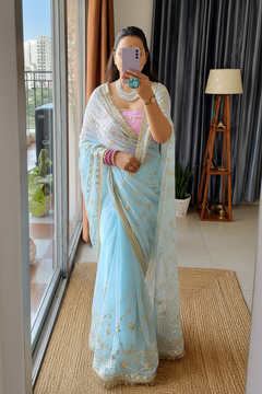 Bandhej Kaccha Gotta Chiffon Saree