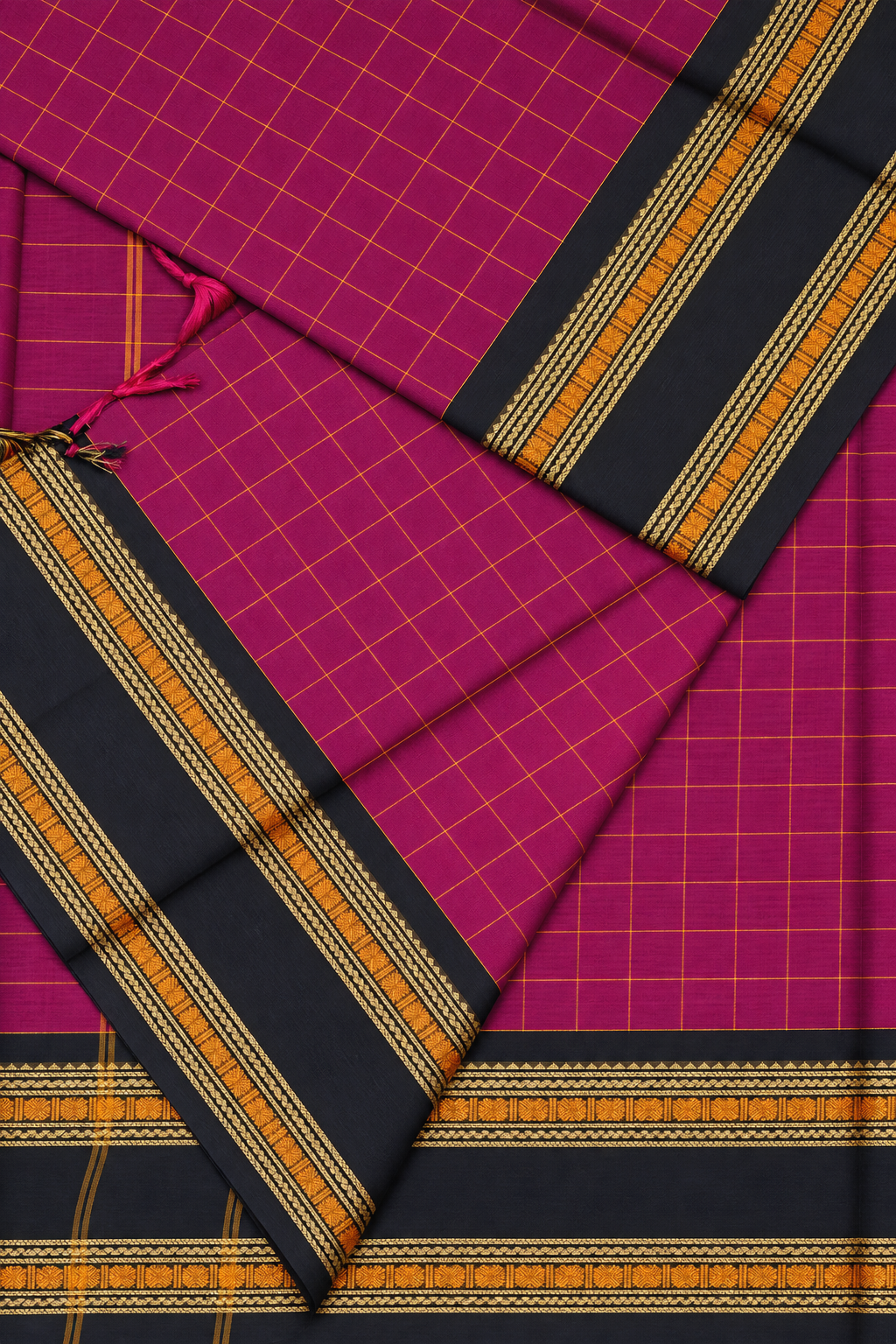 Rajamalli Magenta Kattam Saree