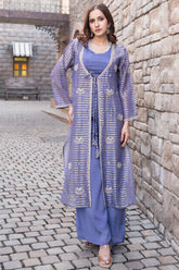 Lavender Chinnon Organza Indo-Western Set