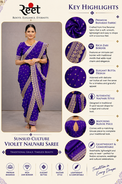 Sunsud Culture Violet Nauvari Saree