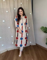 Ajrakh Polka Cotton Kurta Set