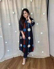 Handblock print kurta set