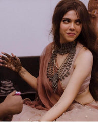 Amaira Long Necklace And Choker Combo Oxidised