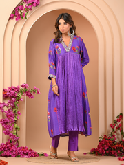 Floral Purple Kurta Set