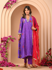 Floral Purple Kurta Set