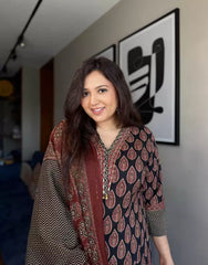 Hand block printed cotton suit