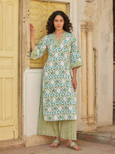 Anokhi Green Turquoise Long Kurta