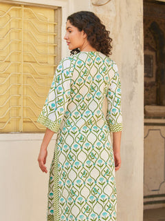 Anokhi Green Turquoise Long Kurta