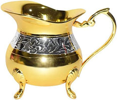 Antique Mughal Brass Tea Coffee Set – Gold & Silver