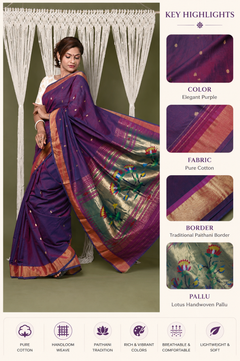 Pure Cotton Handloom Paithani Saree Baby Pink with Zari Border