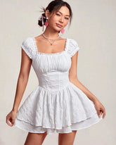 White layered dress