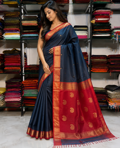 Ashthdhara Maheshwari Keri Zari Buti Saree