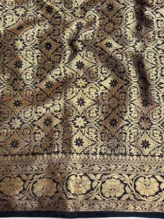 Banarasee Black Semi Silk Saree