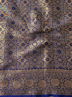 Banarasee Blue Semi Silk Saree Zari Border