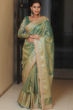 Banarasee Tissue Saree Zari Lace