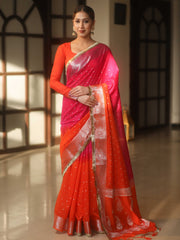 Banarasee Dual Color Semi-Chiffon Saree