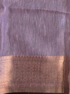 Banarasee Pink Linen Tissue Zari Saree
