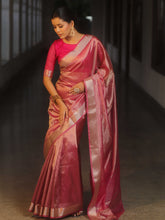 Banarasee Pink Tissue Zari Saree