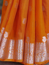 Orange chiffon saree